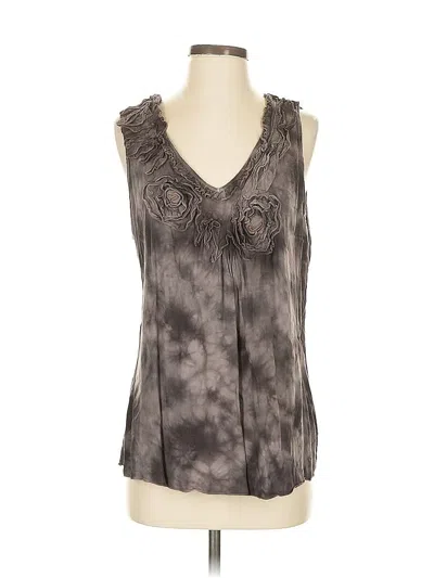 Pre-owned One World Sleeveless Blouse In Gray