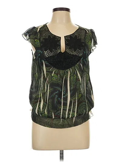 Pre-owned One World Sleeveless Blouse In Green
