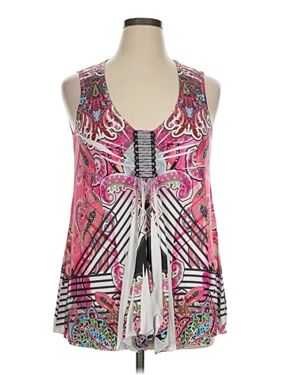 Pre-owned One World Sleeveless Blouse In Pink