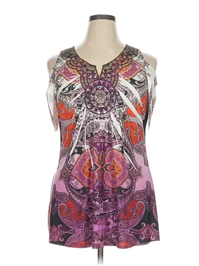 Pre-owned One World Sleeveless Blouse In Purple