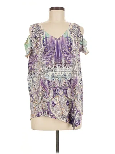 Pre-owned One World Sleeveless Blouse In Purple
