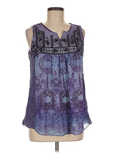 Pre-owned One World Sleeveless Blouse In Purple
