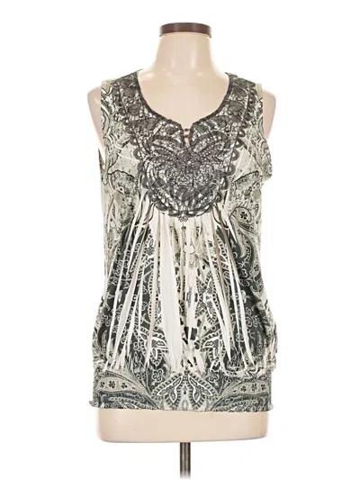 Pre-owned One World Sleeveless Blouse In Silver