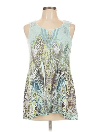 Pre-owned One World Sleeveless Blouse In Teal