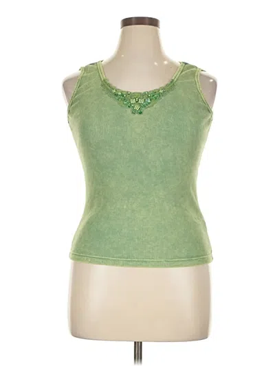 Pre-owned One World Sleeveless Top Green Sweetheart Neckline Tops