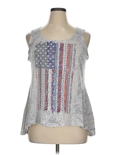 Pre-owned One World Sleeveless Top Silver Halter Neckline Tops