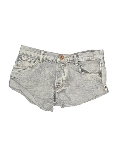 Pre-owned One X Oneteaspoon Denim Shorts In Silver