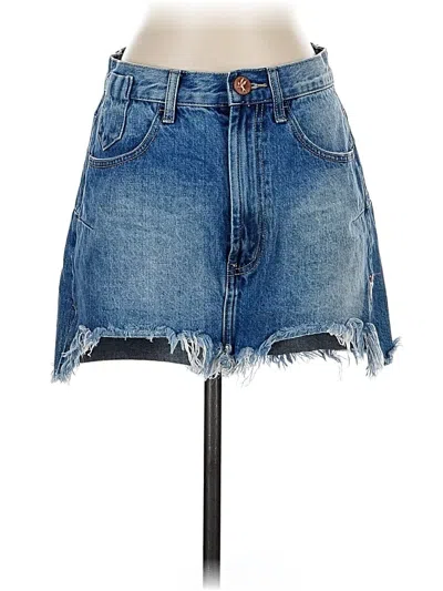 Pre-owned One X Oneteaspoon Denim Skirt In Blue