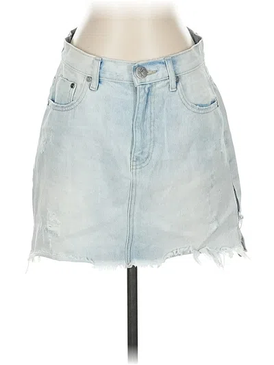 Pre-owned One X Oneteaspoon Denim Skirt In Blue