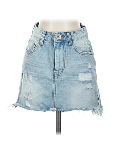Pre-owned One X Oneteaspoon Denim Skirt In Blue