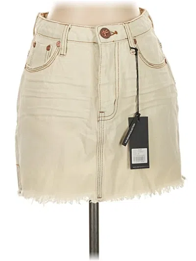 Pre-owned One X Oneteaspoon Denim Skirt In White