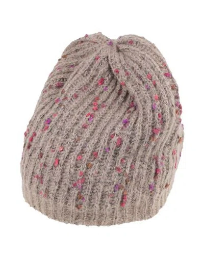 One.0 Woman Hat Light Brown Size Onesize Acrylic, Polyamide, Wool In Beige