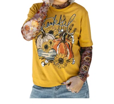 One24rags Thankful For Harvest Tee In Mustard In Yellow