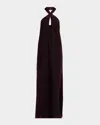 One33 Social Liana Halter Gown In Brown