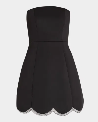 One33 Social Women's Abigail Sequin Scuba Strapless Mini Dress In Black