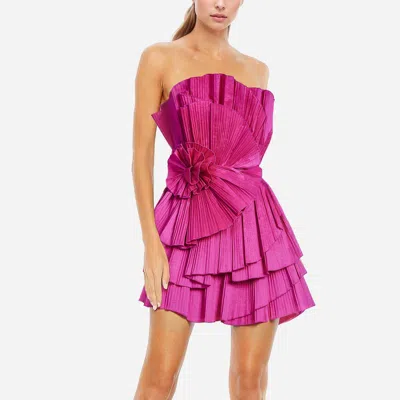 One33 Social Women's Eleanor Rosette Embellished Pleated Taffeta Mini Dress In Pink