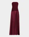 One33 Social The Vivienne Strapless Drop-waist Gown In Burgundy