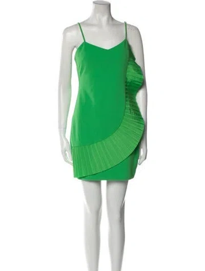Pre-owned One33 Social V-neck Mini Dress In Green