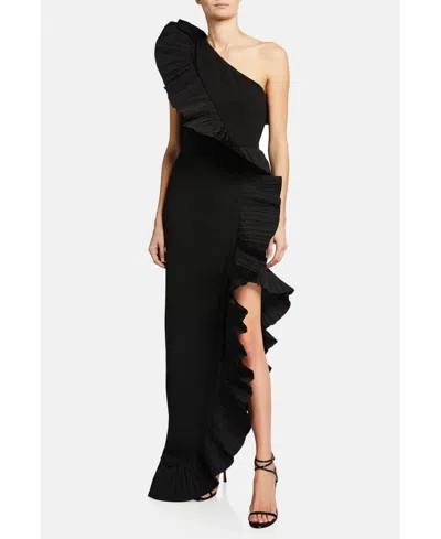 One33 Social Women's The Mercer Pleated Ruffle Gown In Black