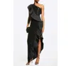 One33 Social Women's The Mercer Sequin Pleated Ruffle Gown In Black