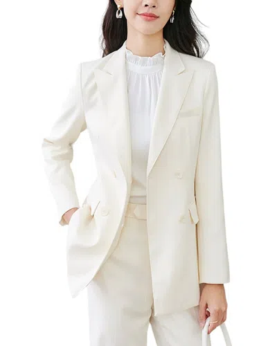 Onebuye Wool-blend Blazer In White