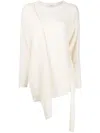 Onefifteen Asymmetric-hem Knitted Top In 白色