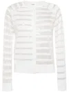 Onefifteen Striped Long-sleeve Cardigan In White