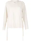 Onefifteen V-neck Sheer-detail Jumper In 白色