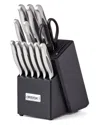 Oneida Stainless Steel 14 Piece Cutlery Block With Built-in Sharpener Set In Black