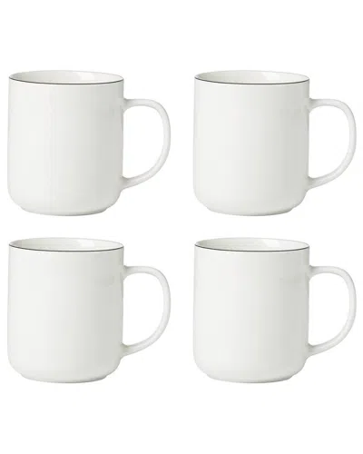 Oneida 24 Seven Black Rim Mugs, Set Of 4