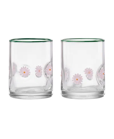 Oneida 24 Seven Flower Tumbler, Set Of 2 In Transparent