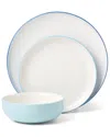 Oneida 24/7 Colors 12-piece Dinnerware Set, Turquoise In Blue