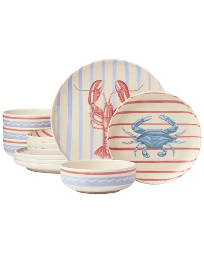 ONEIDA ONEIDA 24/7 MELAMINE WHARFSIDE 12PC DINNERWARE SET