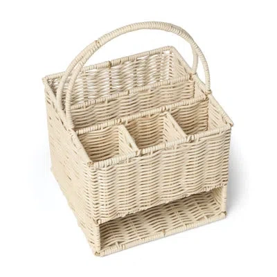 Oneida 24/7 Outdoor Living Flatware Caddy, Real Rattan In Brown