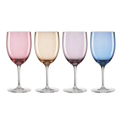 Oneida Set Of 4 True Colors Wine Glasses In Multi