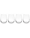Oneida 5 O'clock Stemless Wine Glasses, Set Of 4 In Transparent