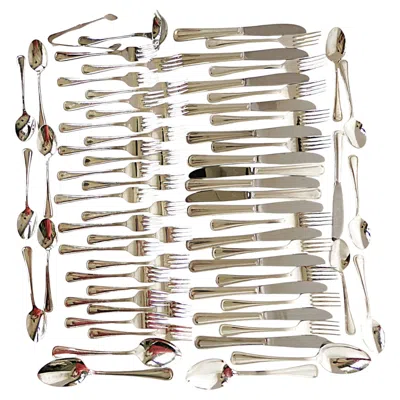 Pre-owned Oneida 66 Pcs Silverplate Flatware Classic Rim Pat. 10 Table Settings Plus Serving Pcs.