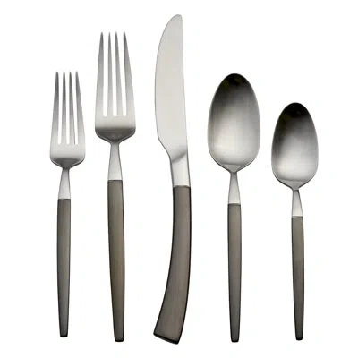 Oneida Adjacent 20 Piece Flatware Set In Black,silver