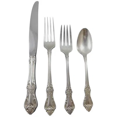 Pre-owned Oneida Afterglow By  Sterling Silver Flatware Set For 8 Service Lunch 32 Pieces