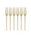 Oneida Allay Champagne Set Of 6 Everyday Flatware Dinner Forks In Metallic,stainless