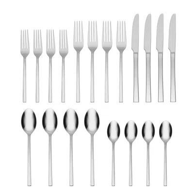 Oneida Allay Midnight 20-piece Everyday Flatware Set In Silver