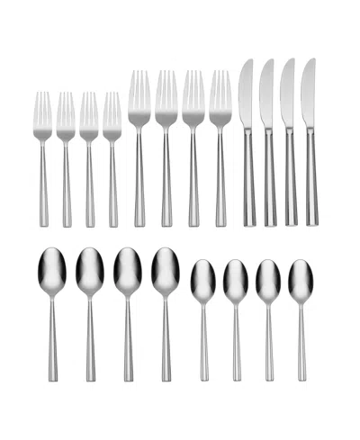 Oneida Bardon 20 Piece Everyday Flatware Set, Service For 4 In Metallic And Stainless