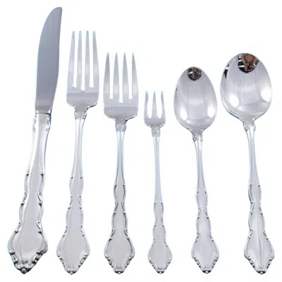 Pre-owned Oneida Bountiful By  Sterling Silver Flatware Set For 12 Service 77 Pieces