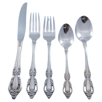 Pre-owned Oneida Brahms By  Stainless Steel Flatware Set For 12 Service 68 Pieces In Gray