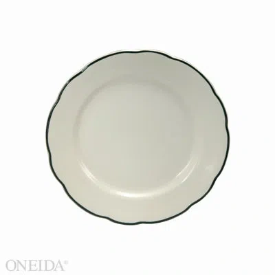 Oneida Caprice Manhattan Black Plates, 10 1/2", By Buffalo In Black;cream White