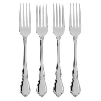Oneida Chateau Set Of 4-piece Dinner Forks, Fine Flatware In Silver