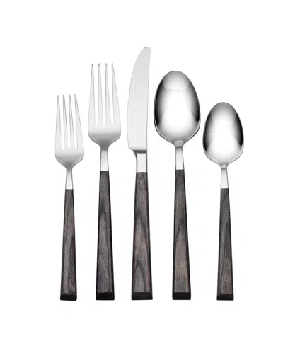 Oneida Coronado Charcoal 5 Piece Everyday Flatware Place Setting, Service For 1 In Taupe,gray And Gray