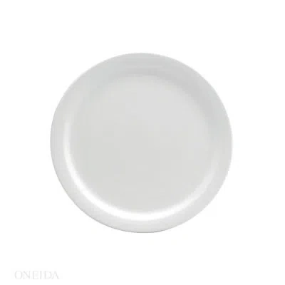 Oneida Cream White Ware Coupe Plates, 5 1/2", By Buffalo