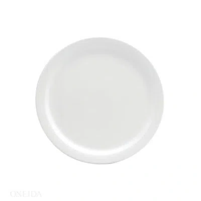 Oneida Cream White Ware (narrow Rim) Plates, 8 1/8", By Buffalo