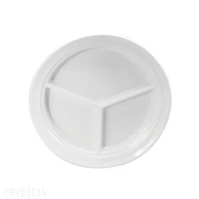 Oneida Cream White Ware Plates Compartment, 9 1/2", By Buffalo